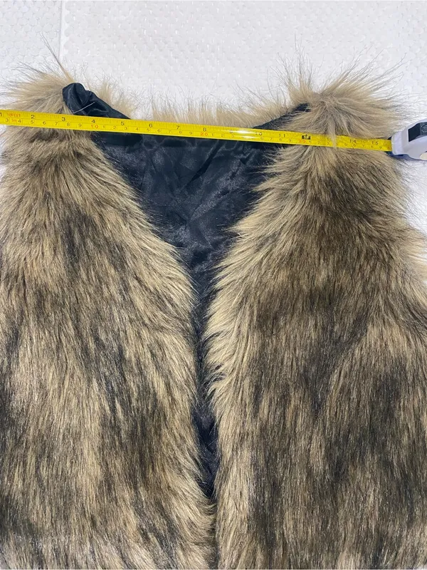 Faux Fur Brown Vest - Women's Cozy Layering Vest - Image 4