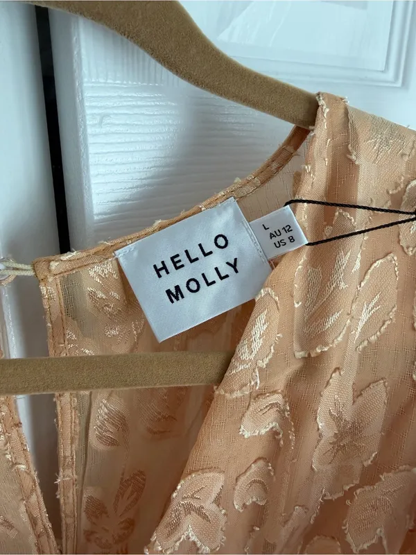 Hello Molly Gold‎ Floral Jacquard Midi Dress NWT - Image 3
