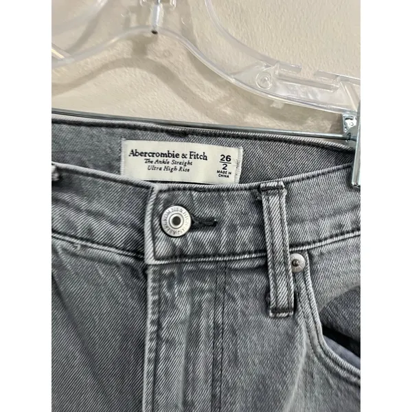 Abercrombie Curve Love Ultra High Rise Ankle‎ Straight Jeans Gray 26/2 - Image 6