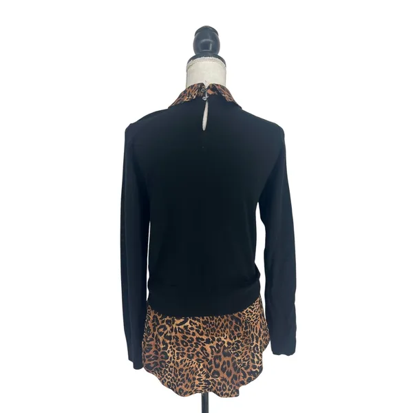 Veronica Beard Phebe Mixed Media Merino Wool Top Black XS‎ - Image 9