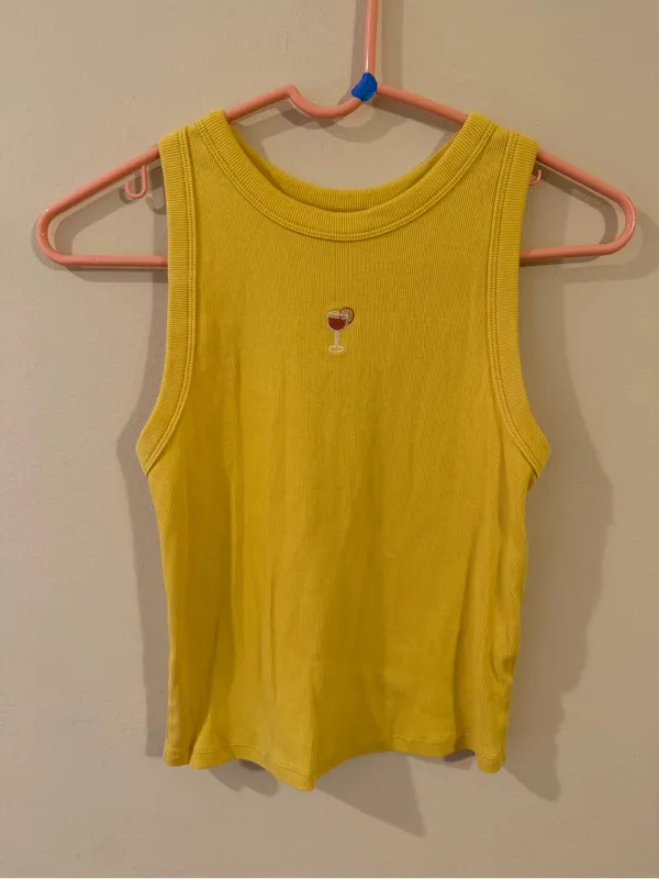 a new day Yellow Ribbed High-Neck Tank - Image 2