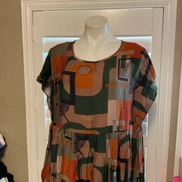 Abstract Print Midi Dress - Image 2