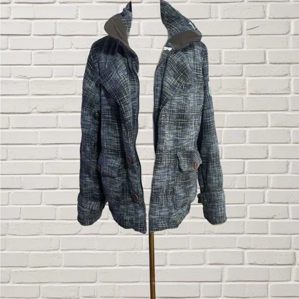 B by Burton Wool Blend Tweed Large – Hooded, Floral Lining, Warm Snowboard Coat - Image 11