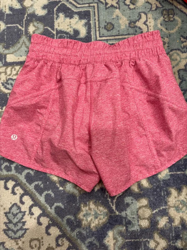 Heathered Sonic Pink Lululemon Tracker Shorts 6 - Image 2