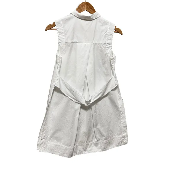 Maeve Women Minimalist Preppy Tunic Top 4 White Classic Button Front Parisian - Image 2