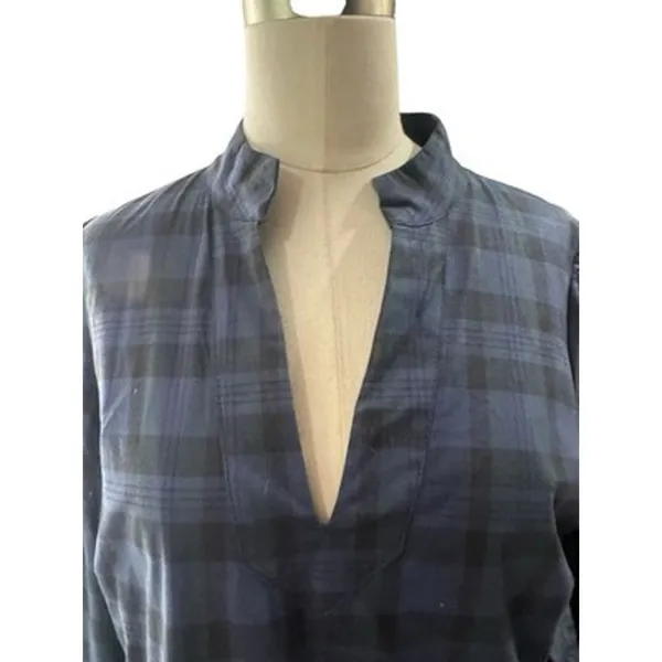 Sail To Sable Blackwatch Plaid Tunic Flare Dress Green Navy Tartan Womens Medium - Image 8