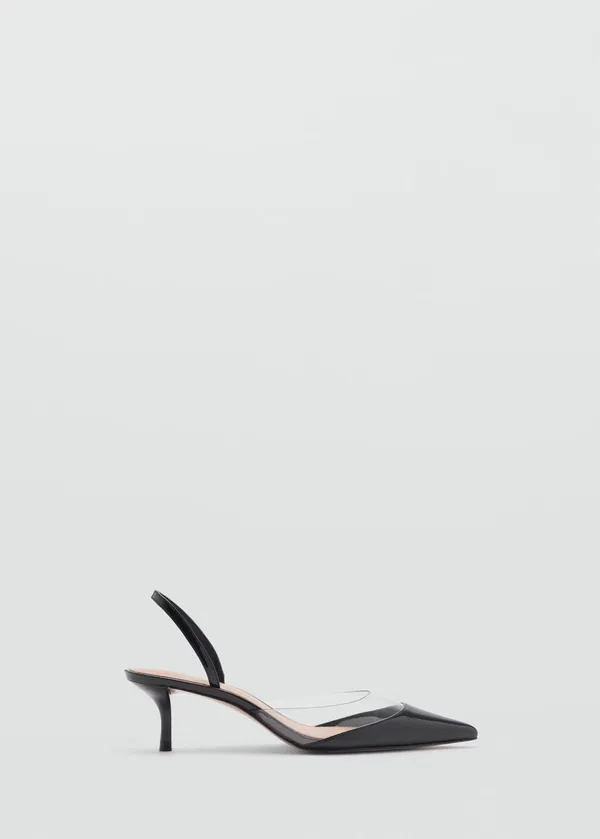 New Mango Black Pointed Slingback Pump with Clear Panel Accent Sz 8,5 - Image 5