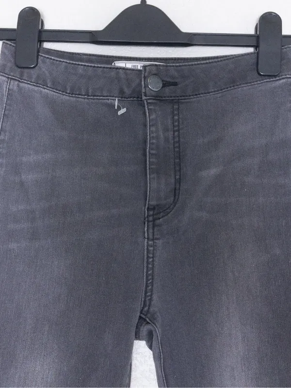 Free People Just Float On Flare Jeans 26 Washed Black Bell Bottom High Waisted - Image 6