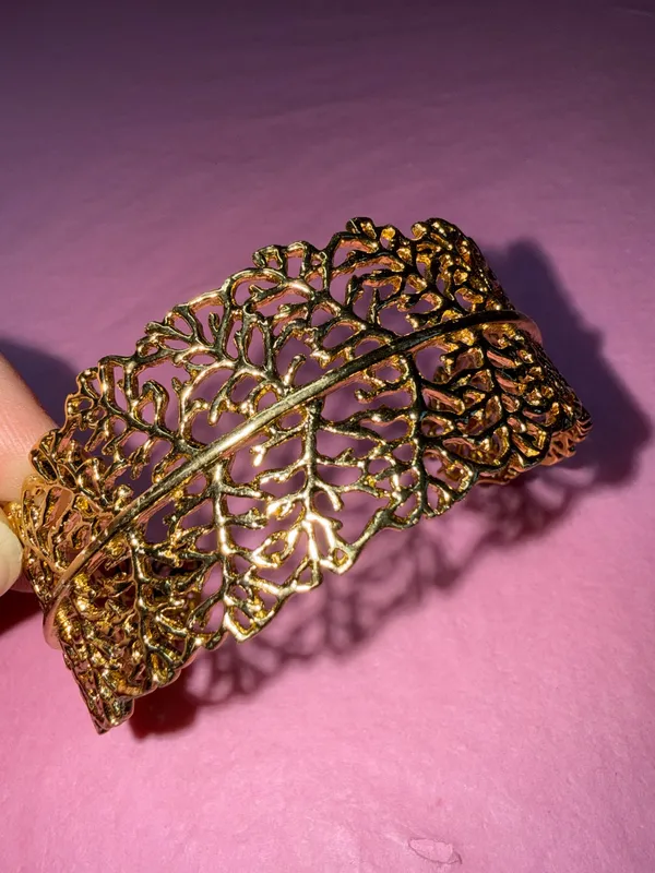 Gold Leaf Cuff Bracelet - Image 2