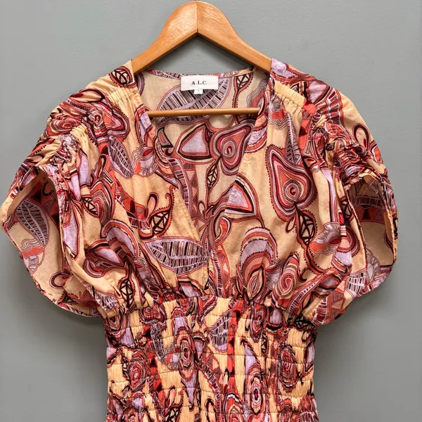 A.L.C. Luna Smocked Split-Sleeve Mini Dress 2 - Image 4