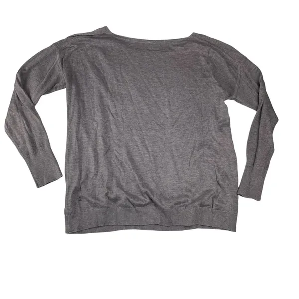 Lululemon women's 10 12 full extension sweater cashlu heathered gray long sleeve - Image 4