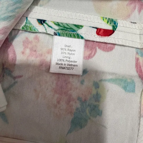 LC Lauren Conrad Womens Small Fruit Print Blazer White Lemon Cherry 3/4 Sleeve - Image 3