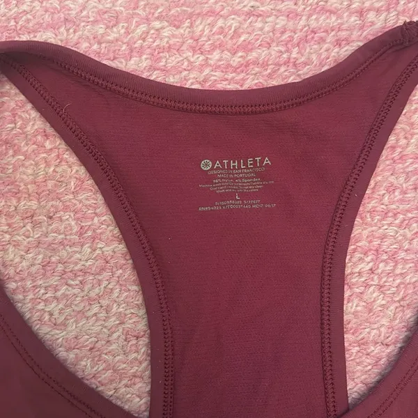 Athleta Rasberry/pink razor back tank top - Image 4