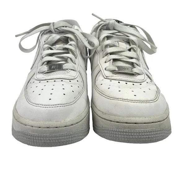 Nike Air Force 1 White Low Top Lace Up Round Toe Walking Sneakers Shoes Size 8 - Image 2
