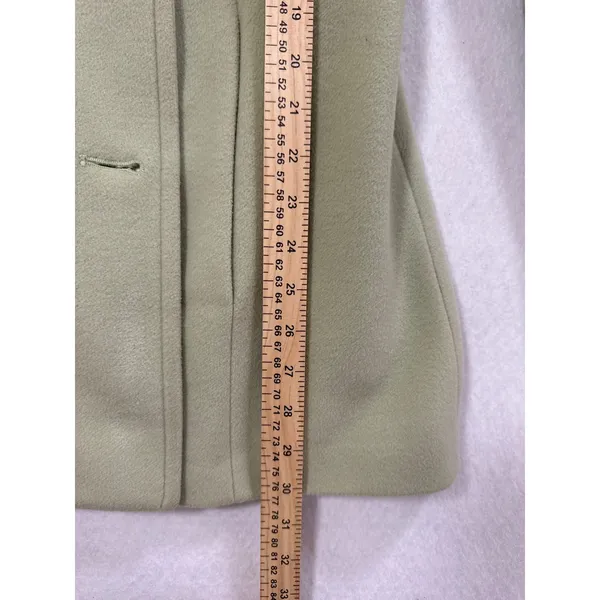 Talbots Sage Green Wool Cashmere Blend Double Breasted Pea Coat Size 4 Italian - Image 7