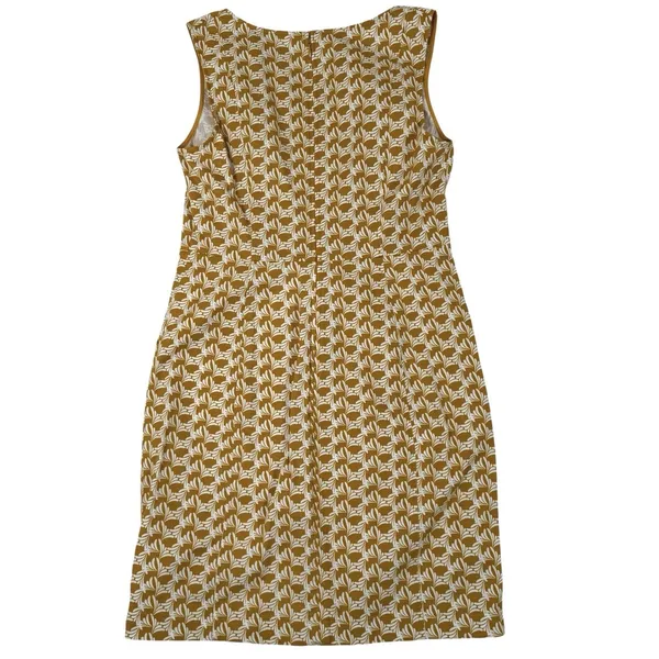 Boden Helena Chino Dress Womens 4P Mustard Yellow White Office Preppy Sleeveless - Image 2