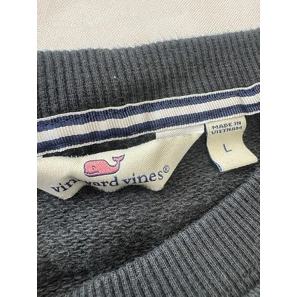 Vineyard Vines Black Scallop Hem Crewneck Sweater Sweatshirt Womens Size Large L - Image 6