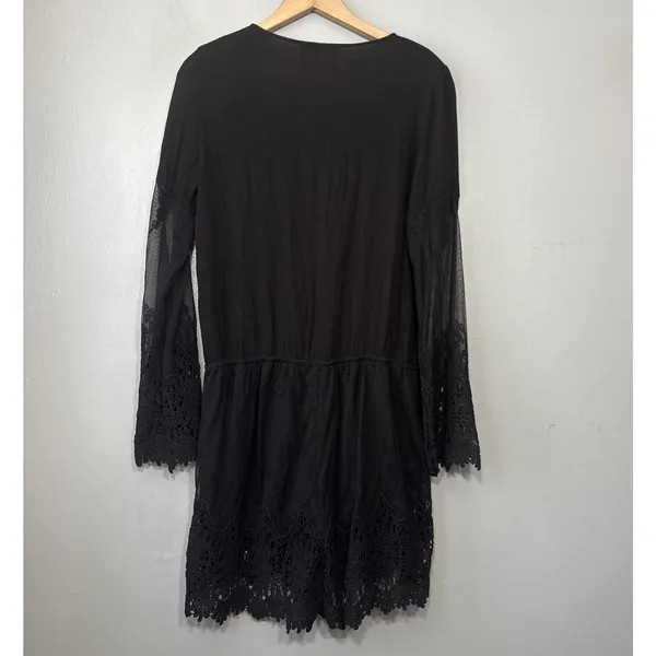 Young Fabulous & Broke Shorts Romper Size Small Black Lace Up Renaissance Gothic - Image 7