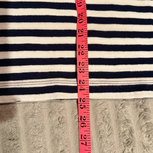 Loft Womens Navy Blue White Striped Sleeveless Tank Top Crew Neck Cotton XL - Image 5