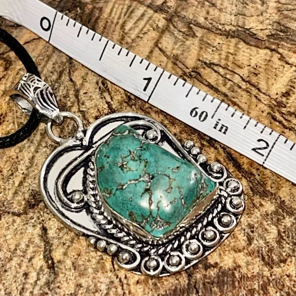 Blister Stabilized Turquoise Pendant 2” Blue - Image 7