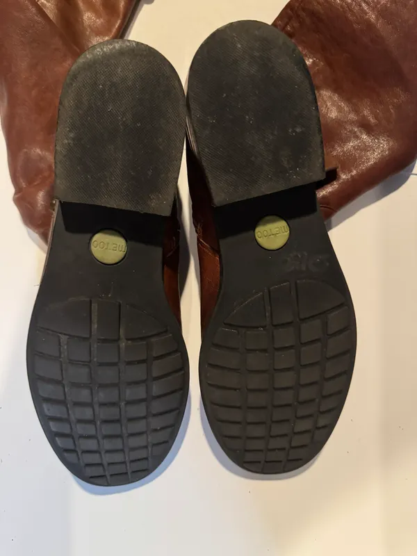 'Donna' Brown Leather Boots Size 10M - Image 3