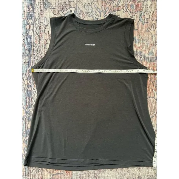 Lululemon Jersey Training Muscle Tank Top Wordmark Size 14 Black Sleeveless - Image 9