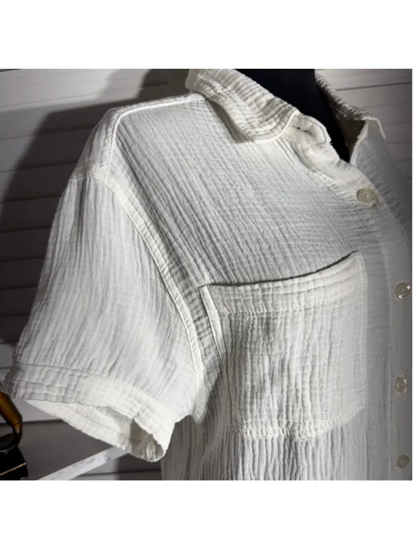Weatherproof Vintage midi dress white gauze cotton coastal resort cruise boho M - Image 6