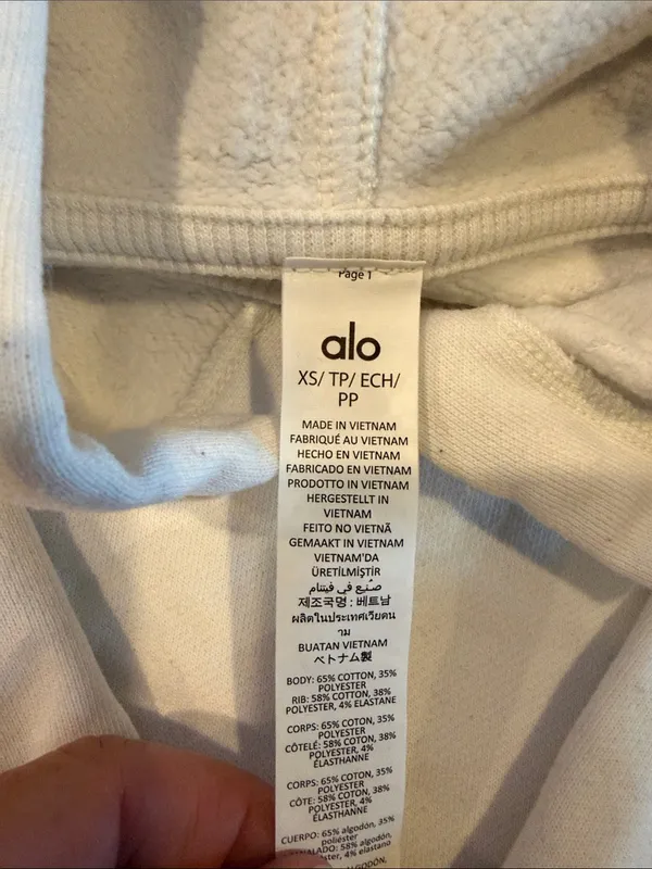 Alo Yoga Women’s Accolade Hooded Sweatshirt – White – Size XS - Image 6