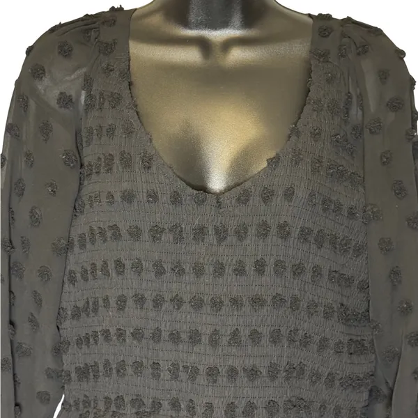 Chic Black Long Sleeve Dress Size L - Image 3