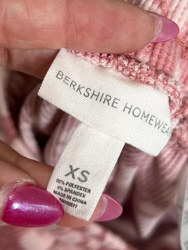 Berkshire Homewear Pink Floral Pajama Set Ribbed Lounge Sleepwear Cozy Y2K XS - Image 7
