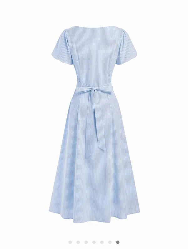 Blue Striped Cider Dress - Image 2
