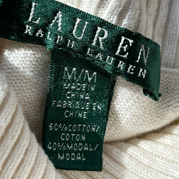Lauren Ralph Lauren Cream Turtleneck Sweater old money preppy minimalist - Image 5