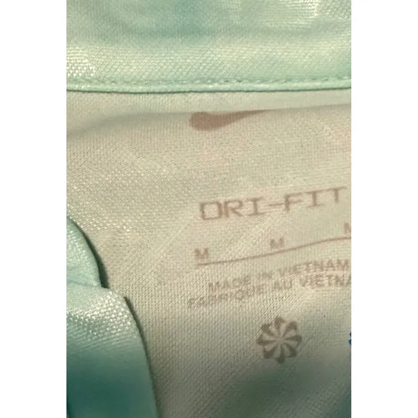 Nike Dri-FIT Floral Tie Dye Golf Polo Shirt Mint Green Teal Womens Medium - Image 6