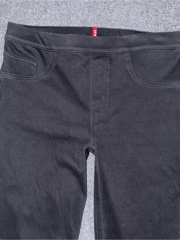 Spanx Jean-ish Ankle Leggings Tummy Shaping Soft Knit 20018R Black Sz Women's L - Image 4