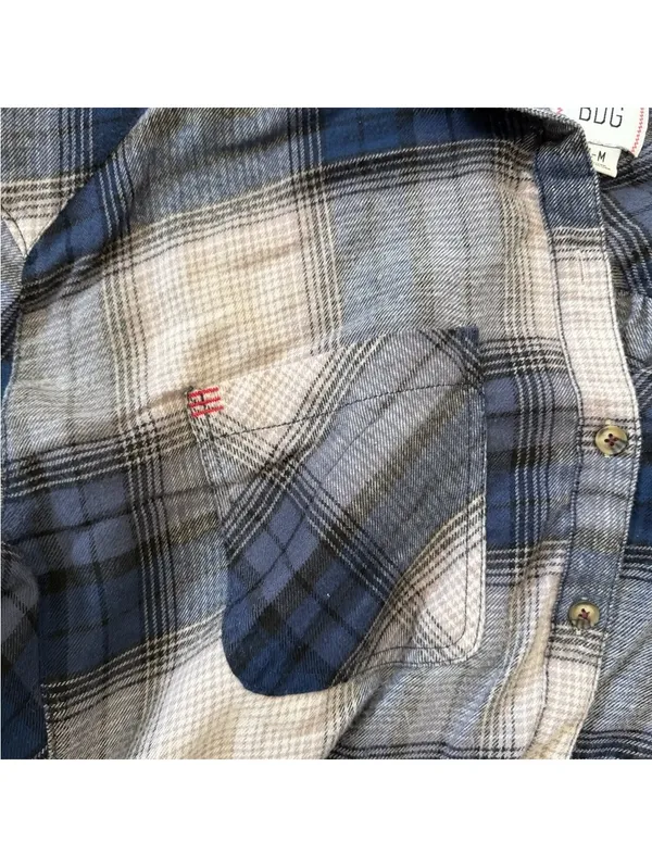 Urban Outfitters BDG Karl Slouchy Blue Flannel Button Down size medium - Image 8