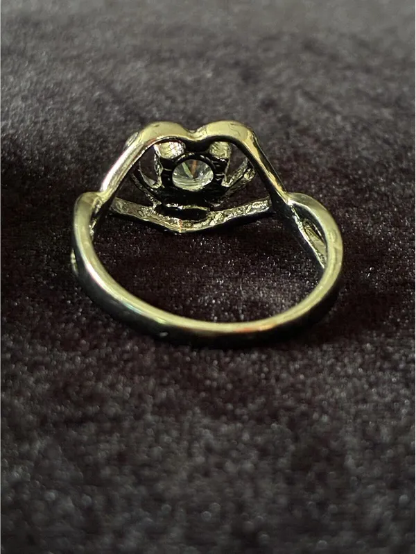 Silver-toned Heart Infinity Engagement Promise Ring CZ Size 9 - Image 3