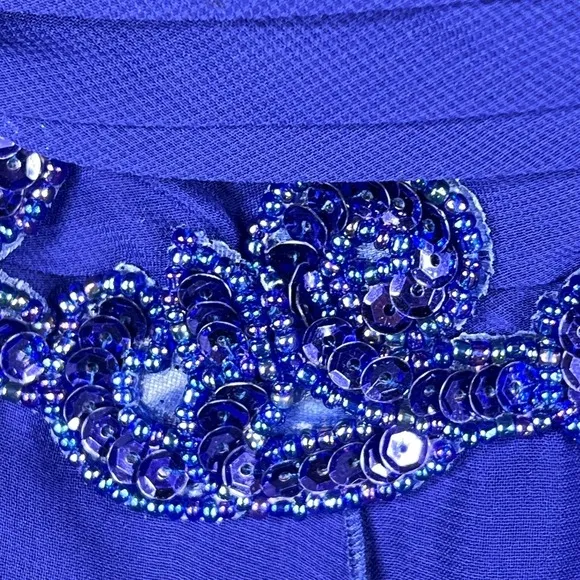 Y2K Fairy‎ Grunge Midi Dress 3/4 Blue Purple Beaded Coquette Angel Empire Waist - Image 16