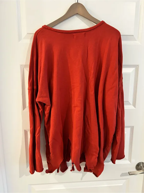 Bodil Oversize Lagenlook Sweatshirt Rust Brown One Size - Image 9