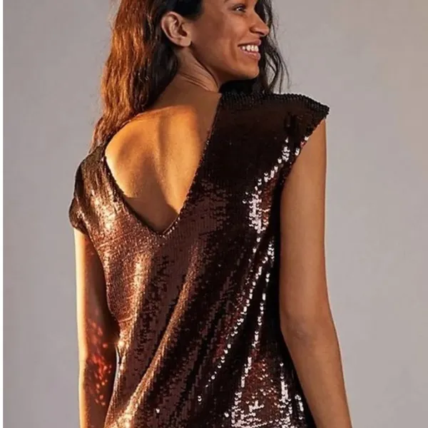 Anthropologie Sequined mini dress - Image 3