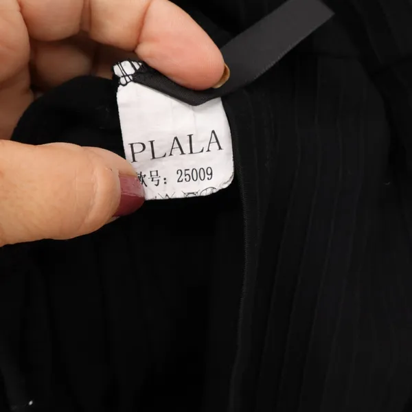 PLALA Dress Womens 40 Black Ribbed Knit Mock Neck Long Sleeve Mini Exc - Image 3
