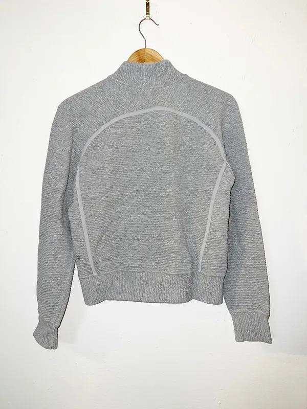 Lululemon On Repeat Heatered Core Light Gray Zip-Up Bomber Jacket - Image 7