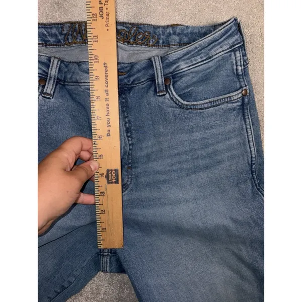 wrangler high‎ rise trouser jeans med wash raw hem 31x32 Flare Bootcut - Image 9