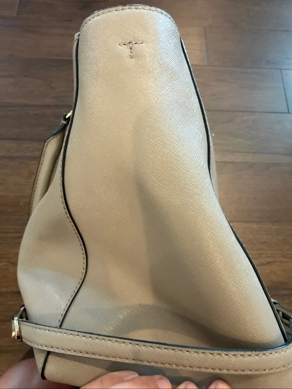 Tory Burch Robinson Tote French Grey Crossbody Bag Shoulder Strap Double Zip - Image 9
