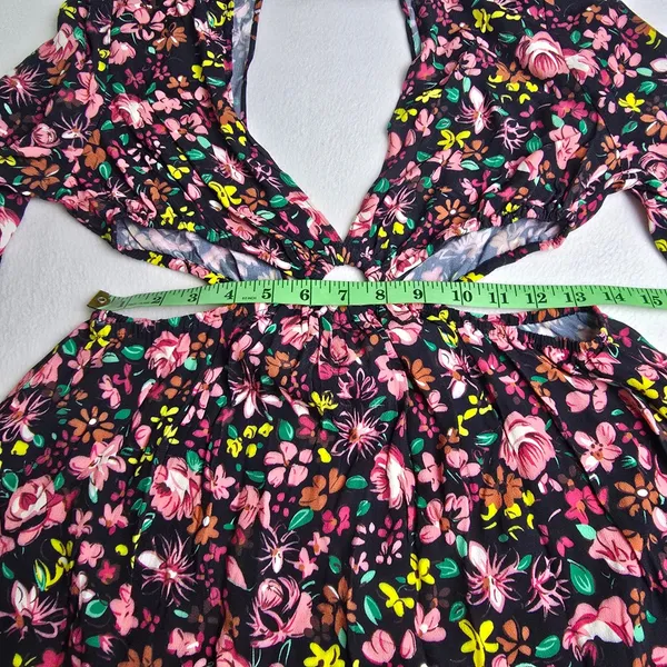 The Drop x Lauravanessa NWT Floral Cutout Mini Dress Black‎ Multi Size M - Image 9