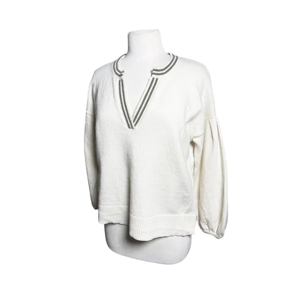 MADEWELL Women’s Wiltshire Vneck Cream Varsity Stripe Pullover Sweater - Image 5