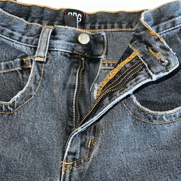 BDG Urban Outfitters Super High Waist Wide Leg Jeans w/ Orange Stitching size 27 - Image 6
