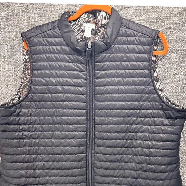 Chico's Puffer Vest XL Or 3 Black Quilted‎ - Image 3