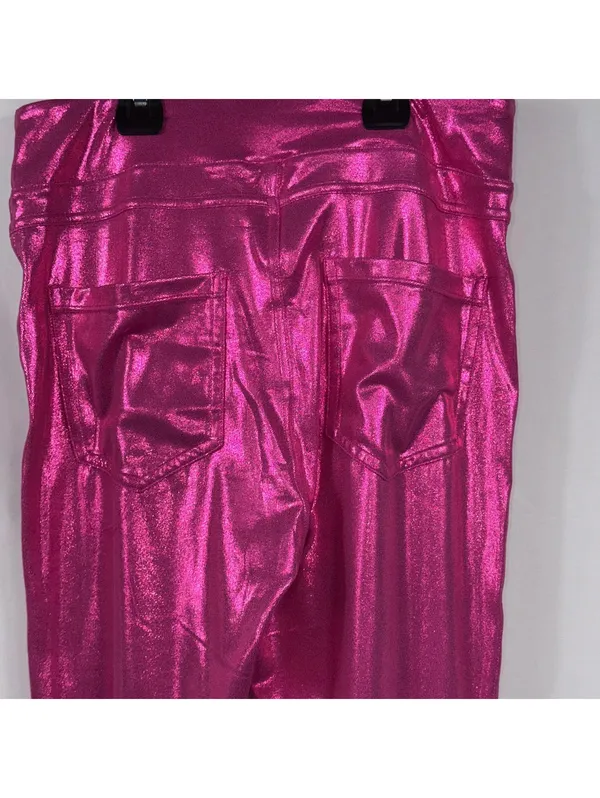 Halara Metallic Hot Pink High Rise Leggings M NWT - Image 6