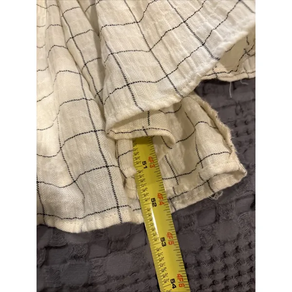 Evereve Mae Windowpane Smocked Plaid Ruffle Sleeve‎ Midi Women's Dress Medium - Image 6