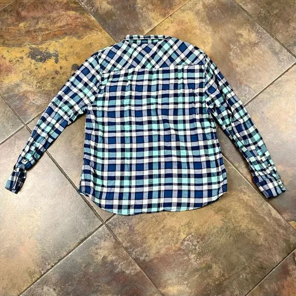 Jachs Girlfriend Bea Plaid Flannel Pearl Snap Western Shirt XL - Image 10